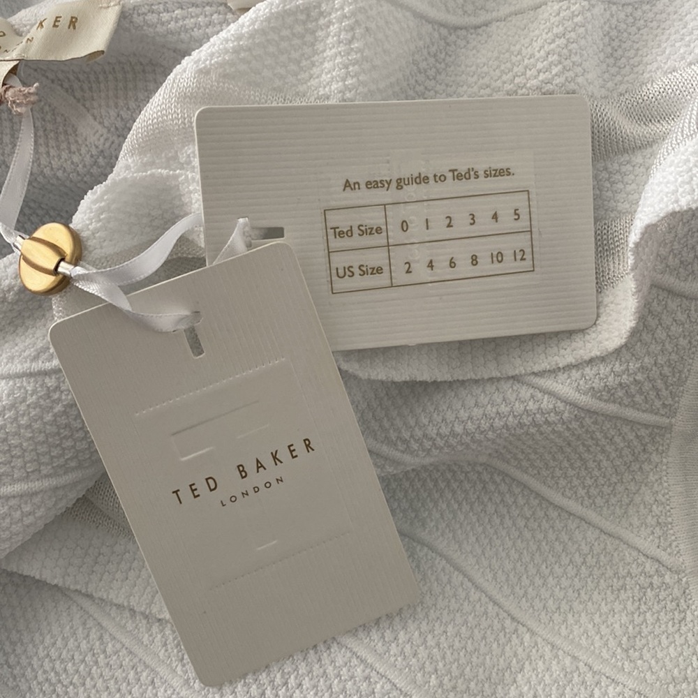 White Ted Baker One Shoulder Dress Size 3 & 4 (8 & 10) NWT - Picture 10 of 10